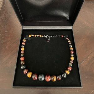South African Tiger Eye Silver Necklace